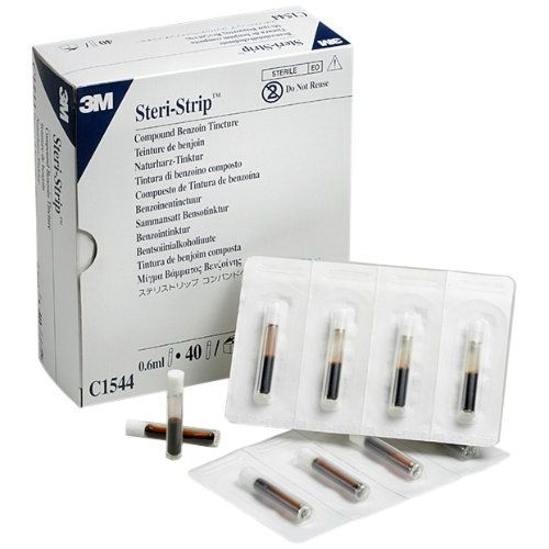 3M 3M Steri-Strip Compound Benzoin Tincture C1544, 40Piece Channel Strips White Smoke