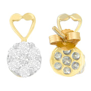 Bids.com 14K Yellow Gold 1ct. TDW Round-cut Diamond Earrings (I-J,SI2-I1) Earrings White Smoke Yellow.Gold / 1.14