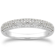 Bids.com 14k White Gold Triple Multi-Row Micro- Pave Diamond Wedding Ring Band Rings White Smoke 4 / White Gold,4.5 / White Gold,5 / White Gold,5.5 / White Gold,6 / White Gold,6.5 / White Gold,7 / White Gold,7.5 / White Gold,8 / White Gold,8.5 / White Gold,9 / White Gold