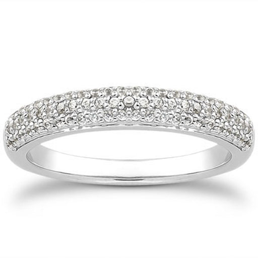 Bids.com 14k White Gold Triple Multi-Row Micro- Pave Diamond Wedding Ring Band Rings White Smoke 4 / White Gold,4.5 / White Gold,5 / White Gold,5.5 / White Gold,6 / White Gold,6.5 / White Gold,7 / White Gold,7.5 / White Gold,8 / White Gold,8.5 / White Gold,9 / White Gold