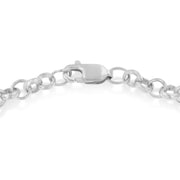 Bids.com 10K Yellow Gold 1/10 Cttw Diamond Awareness Ribbon & Heart Charm on 7" .925 Sterling Silver Rolo Bracelet (H-I Color, I1-I2 Clarity) Bracelets White Smoke YellowWhite.Gold / 7