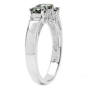 Bids.com 0.99 Carat Genuine Black Diamond .925 Sterling Silver Ring Rings White Smoke size 8.00,size 6.00,size 7.00,size 9.00