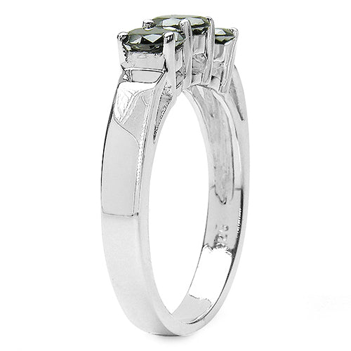 Bids.com 0.99 Carat Genuine Black Diamond .925 Sterling Silver Ring Rings White Smoke size 8.00,size 6.00,size 7.00,size 9.00