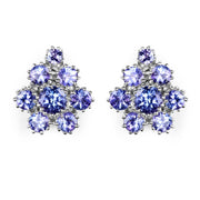 Bids.com 4.26 Carat Genuine Tanzanite .925 Sterling Silver Earrings Earrings White Smoke