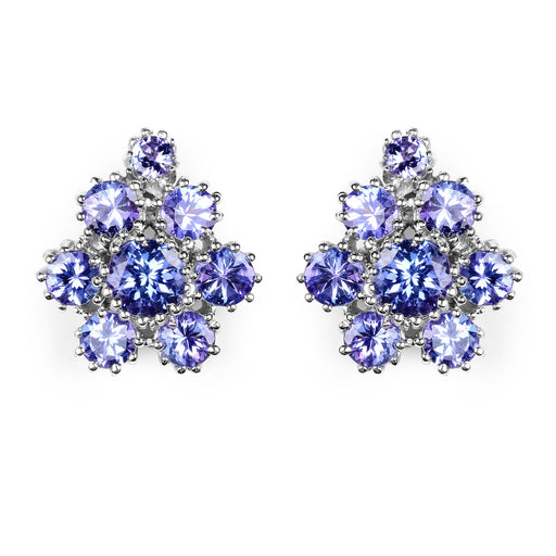 Bids.com 4.26 Carat Genuine Tanzanite .925 Sterling Silver Earrings Earrings White Smoke