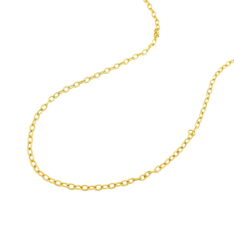 Bids.com 2.5mm 14k Yellow Gold Pendant Chain with Textured Links Necklaces White Smoke 16 / Yellow Gold,18 / Yellow Gold,20 / Yellow Gold,24 / Yellow Gold
