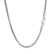 Bids.com Rhodium Plated 2.5mm Sterling Silver Popcorn Style Chain Necklaces White Smoke 16 / Sterling Silver,18 / Sterling Silver,20 / Sterling Silver,24 / Sterling Silver