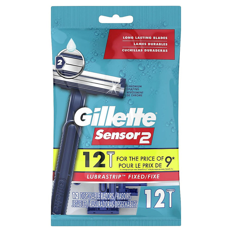 Gillette Gillette Sensor2 Fixed Head Men's Disposable Razors Shaving & Grooming Cadet Blue