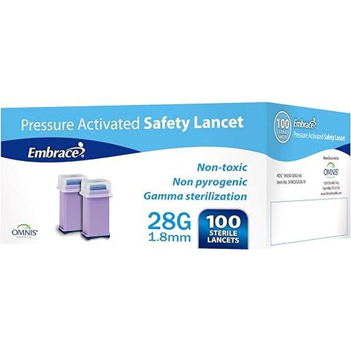 0 Embrace 100ct Safety Lancets Medical White Smoke