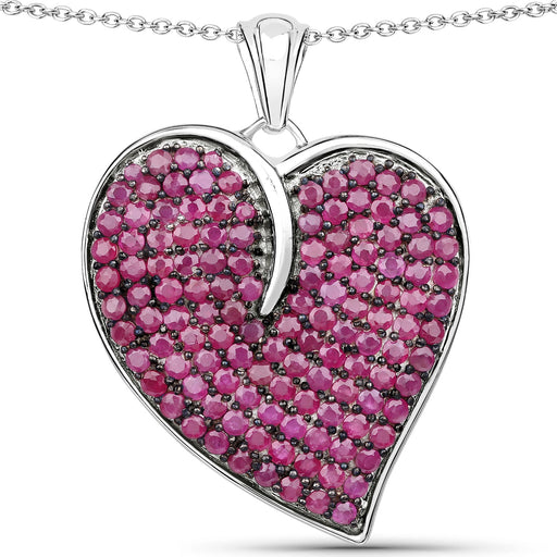 Bids.com 4.98 Carat Genuine Ruby .925 Sterling Silver Pendant Pendants White Smoke