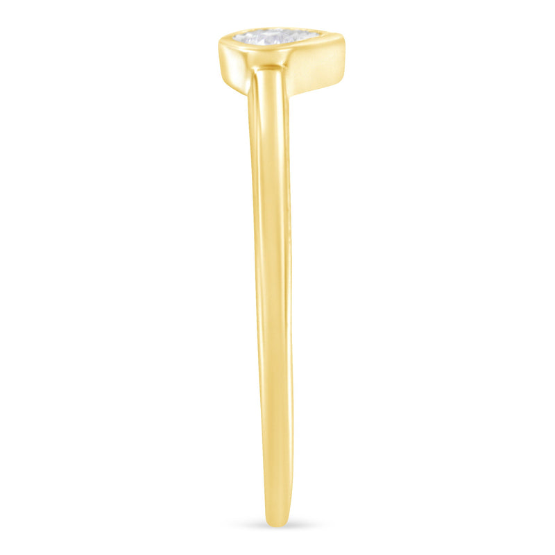 Bids.com 14K Yellow Gold Plated .925 Sterling Silver 1/20 Carat Diamond Teardrop Pear-Shaped Miracle Set Petite Fashion Ring (J-K Color, I1-I2 Clarity) - Size 6 Rings White Smoke 7 / Yellow.Sterling Silver,6 / Yellow.Sterling Silver,8 / Yellow.Sterling Silver