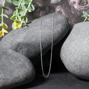 Bids.com 14k White Gold Diamond Cut Cable Link Chain 0.8mm Necklaces Black 16 / White Gold,18 / White Gold