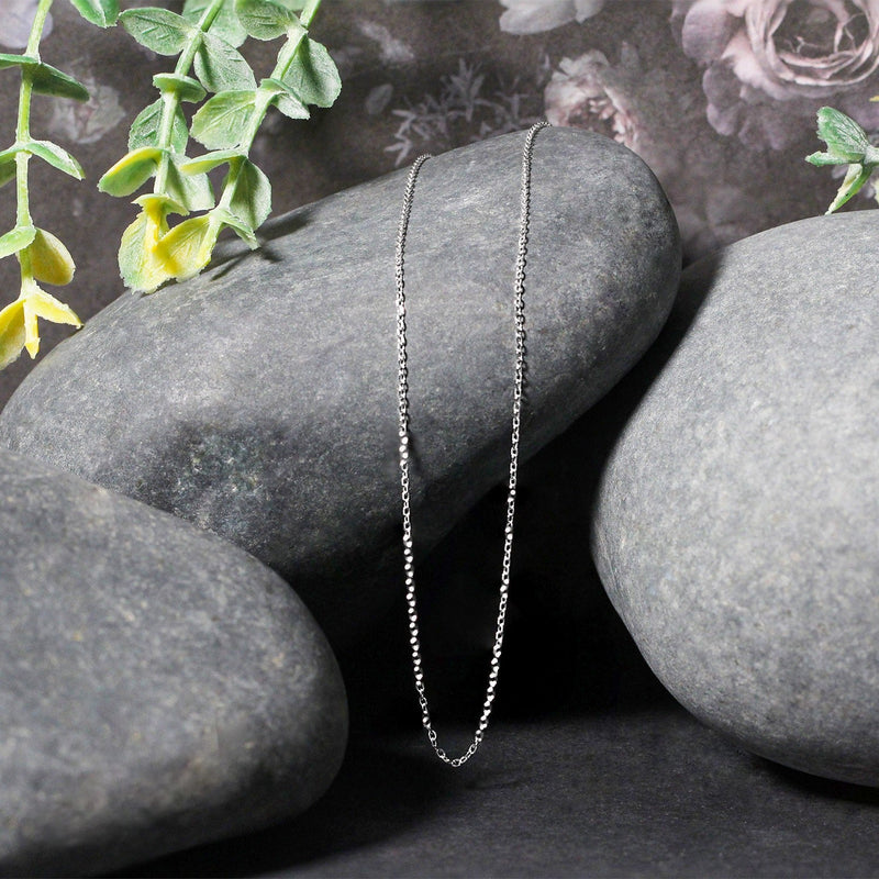 Bids.com 14k White Gold Diamond Cut Cable Link Chain 0.8mm Necklaces Black 16 / White Gold,18 / White Gold