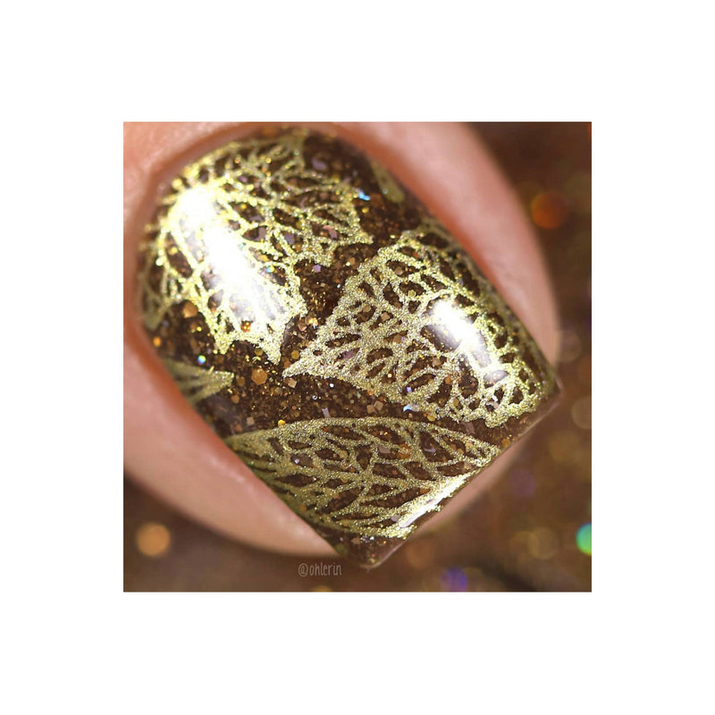 UberChic Beauty Lovely Leaves-01 Stamping Plate Dark Olive Green