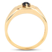 Bids.com 14K Yellow Gold Plated 0.20 Carat Genuine Black Diamond .925 Sterling Silver Ring Rings White Smoke size 7.00,size 8.00,size 9.50,size 6.00,size 9.00