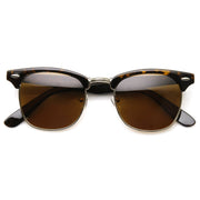 zeroUV Vintage Half Frame Polarized Horned Rim Sunglasses 2936 Sunglasses White Smoke Tortoise Amber
