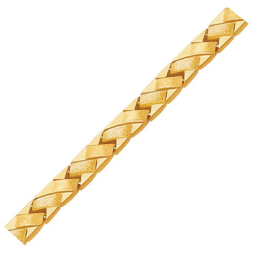 Bids.com 14k Yellow Gold Fancy Basket Weave Line Bracelet Bracelets White Smoke 7.25 / Yellow Gold