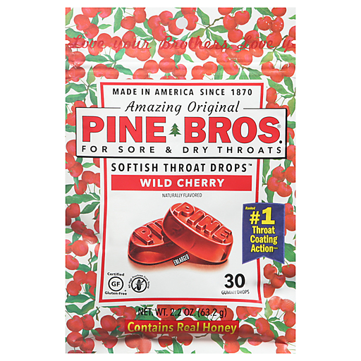 Pine Bros Pine Bros Gummy Sore Throat Softish Drops Wild Cherry Health & Beauty Lavender