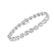 Bids.com .925 Sterling Silver 1/4 Cttw Miracle Set Diamond "X" Link Bracelet (I-J Color, I3 Clarity) - 7.25" Bracelets White Smoke White.Sterling Silver / 7.25