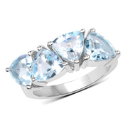 Bids.com 5.00 Carat Genuine  Blue Topaz .925 Sterling Silver Ring Rings White Smoke size 7.00,size 8.00,size 6.00,size 5.00,size 9.00