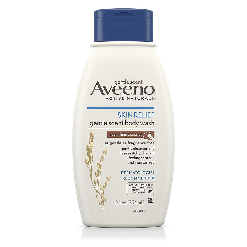 Aveeno Aveeno Body Wash, Skin Relief, Gentle Scent, Nourishing Coconut 12 Oz Body Wash White Smoke