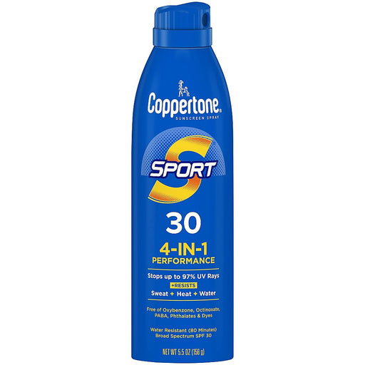 Coppertone Coppertone Sport Sunscreen Continuous Spray Broad Spectrum SPF 30, 5.5 Ounces Sunscreen Dark Slate Blue