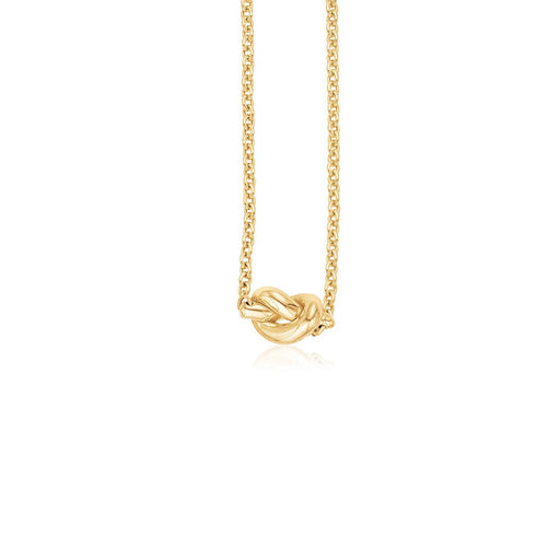 Bids.com 14k Yellow Gold Chain Necklace with Polished Knot Necklaces White Smoke 18 / Yellow Gold