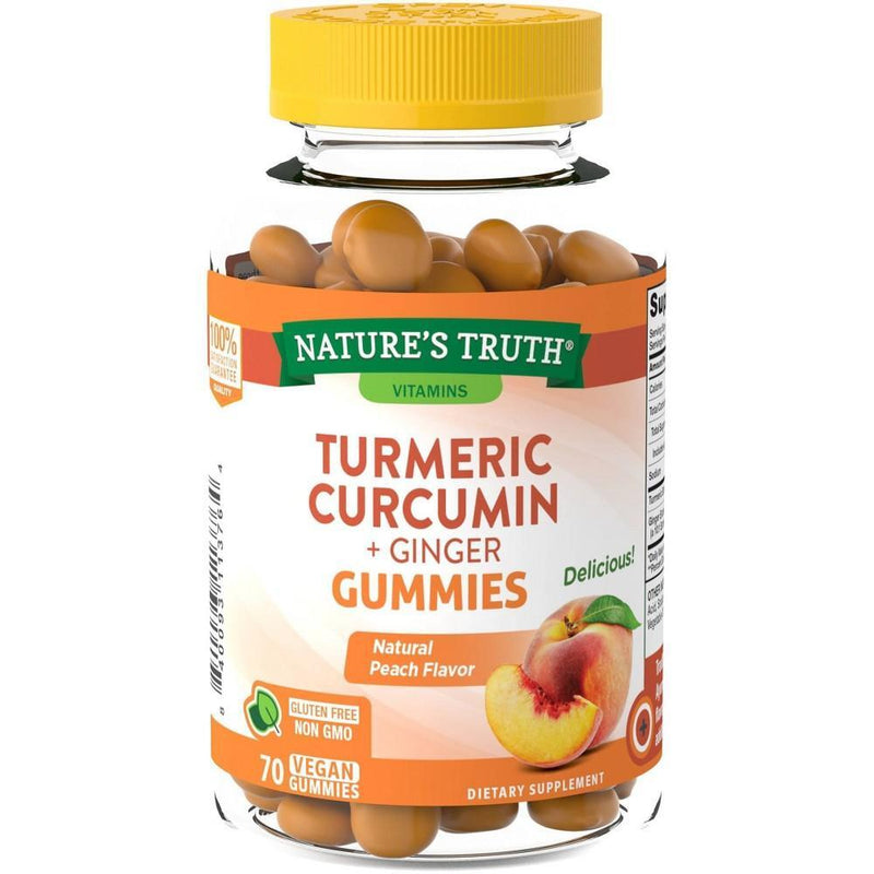 Nature's Truth Nature's Truth Turmeric Curcumin + Ginger, Vegan Gummies, Natural Peach Flavor Vitamins & Supplements White Smoke