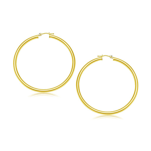 Bids.com 10k Yellow Gold Polished Hoop Earrings (30 mm) Earrings White Smoke Yellow Gold