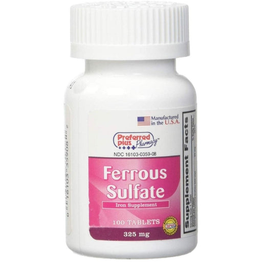 Preferred Plus Preferred Plus Ferrous Sulfphate 325 Mg Iron Tablets Vitamins & Supplements White Smoke