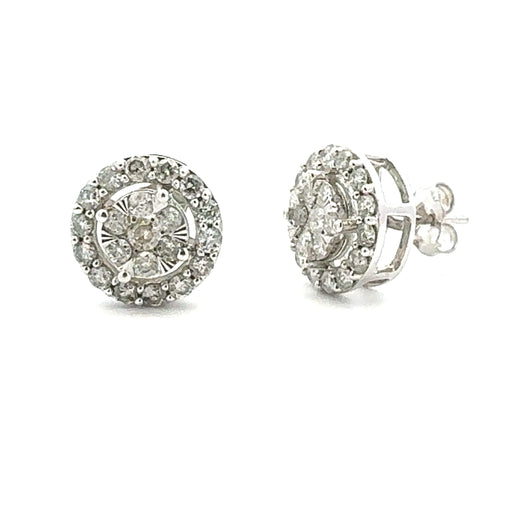 Bids.com 1.00ct Diamond Stud Earrings 10KT White Gold Earrings White Smoke