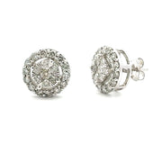 Bids.com 1.00ct Diamond Stud Earrings 10KT White Gold Earrings White Smoke