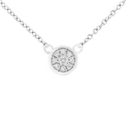 Bids.com 10K White Gold 1/4 Cttw Diamond Flower Pendant Necklace (I-J Color, I2-I3 Clarity) - Adjustable 16-18" chain Necklaces White Smoke White.Gold / 18