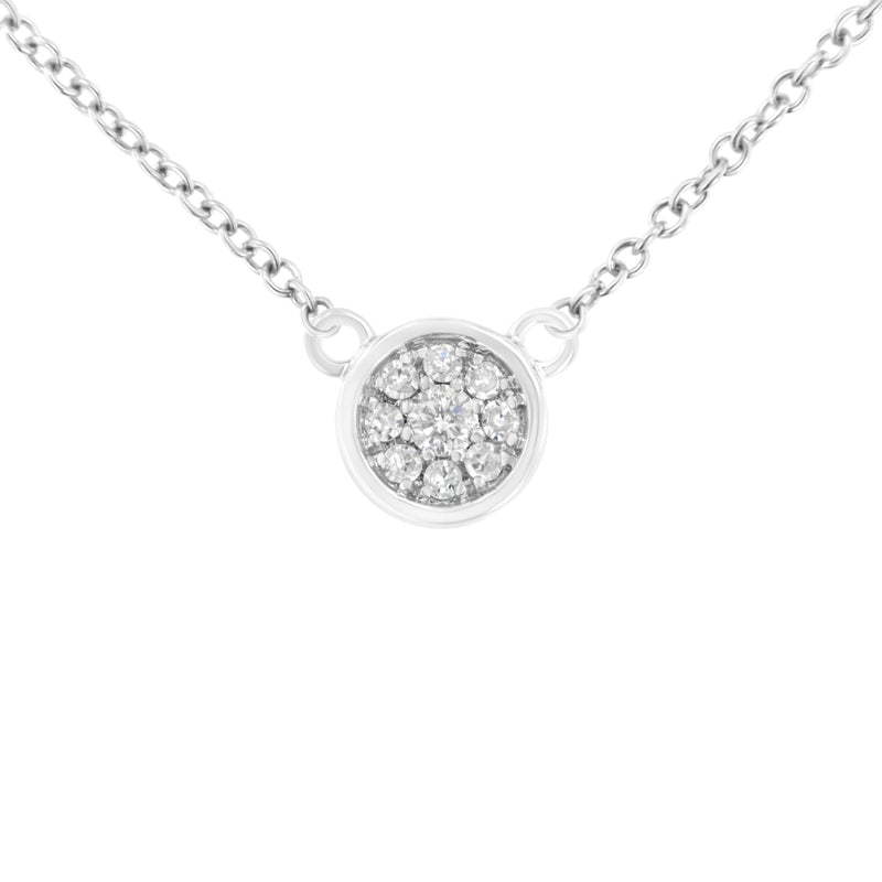 Bids.com 10K White Gold 1/4 Cttw Diamond Flower Pendant Necklace (I-J Color, I2-I3 Clarity) - Adjustable 16-18" chain Necklaces White Smoke White.Gold / 18