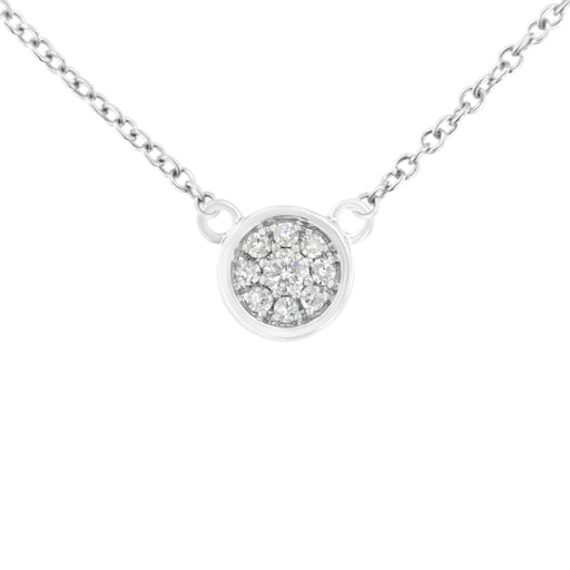 Bids.com 10K White Gold 1/4 Cttw Diamond Flower Pendant Necklace (I-J Color, I2-I3 Clarity) - Adjustable 16-18" chain Necklaces White Smoke White.Gold / 18