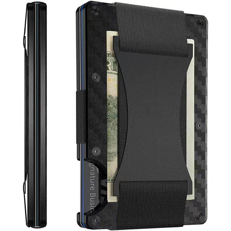 SmartPursue™ Carbon Fiber Wallet - RFID Blocking Metal Card Holder Card Wallet Dark Slate Gray Carbon Fiber Grain