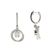 Bids.com 1.00ct Diamond Dangle Earrings 14KT White Gold Earrings White Smoke