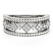 Bids.com Diamond Studded Square Motif Ring in 14k White Gold (1/2 cttw) Rings Gray 3 / White Gold,3.5 / White Gold,4 / White Gold,4.5 / White Gold,5 / White Gold,5.5 / White Gold,6 / White Gold,6.5 / White Gold,7 / White Gold,7.5 / White Gold,8 / White Gold,8.5 / White Gold,9 / White Gold
