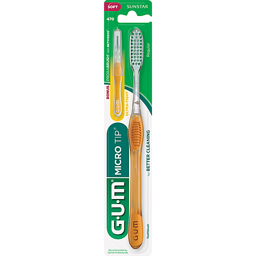Gum Gum Micro Tip Toothbrush, Soft, Regular Oral Care Sea Green