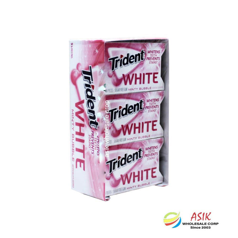 Trident Trident Sugar Free, Minty Bubble Gum Candy & Chocolate White Smoke