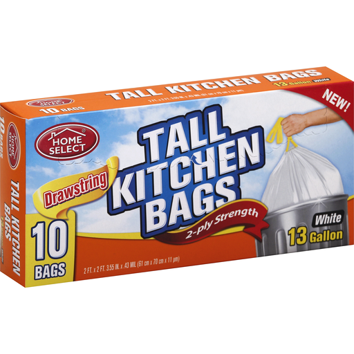 Home Select Home Select Drawstring Tall Kitchen Trash Bags White 13 Gallon Capacity Saxophone Care & Cleaning White Smoke