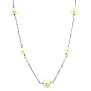 Bids.com 14k White Gold Necklace with White Pearls Necklaces White Smoke 16 / White Gold,18 / White Gold