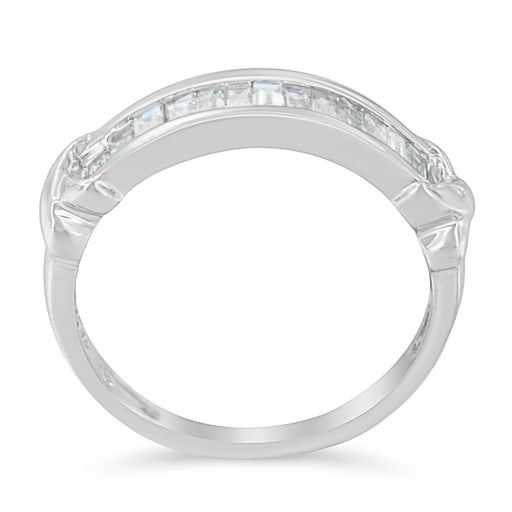 Bids.com .925 Sterling Silver 1/2 Cttw Baguette Cut Diamond Channel Set X-Station Wedding Ring (H-I Color, I1-I2 Clarity) - Size 6-1/2 Rings White Smoke 6.5 / White.Sterling Silver,6.75 / White.Sterling Silver,7 / White.Sterling Silver,7.5 / White.Sterling Silver,7.25 / White.Sterling Silver