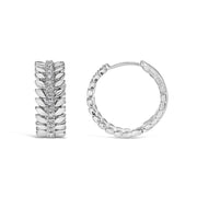 Bids.com 14K White Gold 1/4 Cttw Lab Grown Diamond Leafy Wreath Hoop Earrings (F-G Color, VS1-VS2 Clarity) Earrings White Smoke White.Gold / 0.27