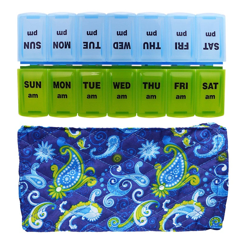Apex Apex Pill Organizer With Decorative Sleeve Am/Pm Health Care Olive Drab Default Title