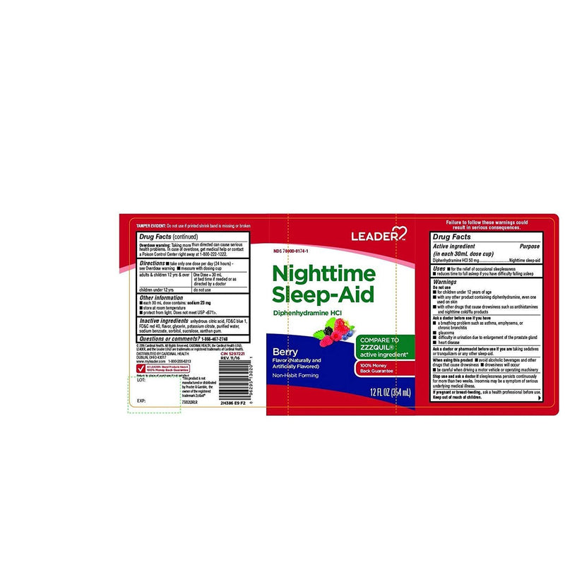 Leader Leader™ Nighttime Sleep Aid – Berry Flavor Liquid (12 fl oz) Vitamins & Supplements White Smoke