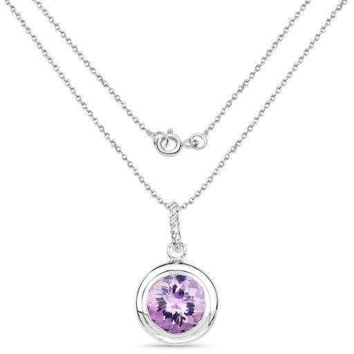 Bids.com 8.00 Carat Genuine Amethyst .925 Sterling Silver Pendant Pendants White Smoke