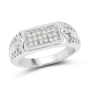 Bids.com 0.27 Carat Genuine White Diamond .925 Sterling Silver Ring Rings White Smoke size 9.00,size 6.00,size 7.00,size 8.00