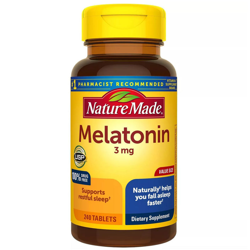 Nature Made Nature Made Melatonin, 3 Mg, Tablets, Value Size Vitamins & Supplements White Smoke