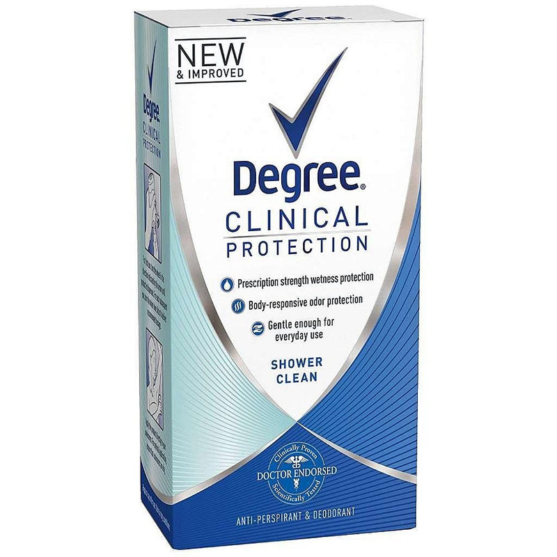 Degree Degree Women Clinical Protection Antiperspirant Deodorant, Shower Clean, 72-Hour, 1.7 oz Deodorant & Anti-Perspirant White Smoke